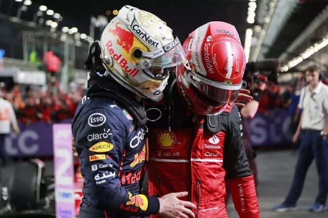  Max Verstappen mengalahkan Charles Leclerc untuk memenangkan Grand Prix Arab Saudi 2022 pada Senin, 28 Maret 2022 (Foto: motorsport.com).*